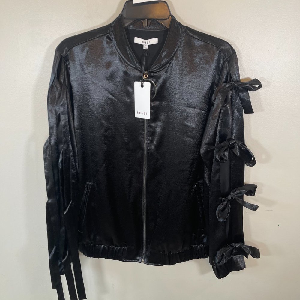 NWT Ro and De Satin Bow Sleeve Jacket - Picture 2 of 8